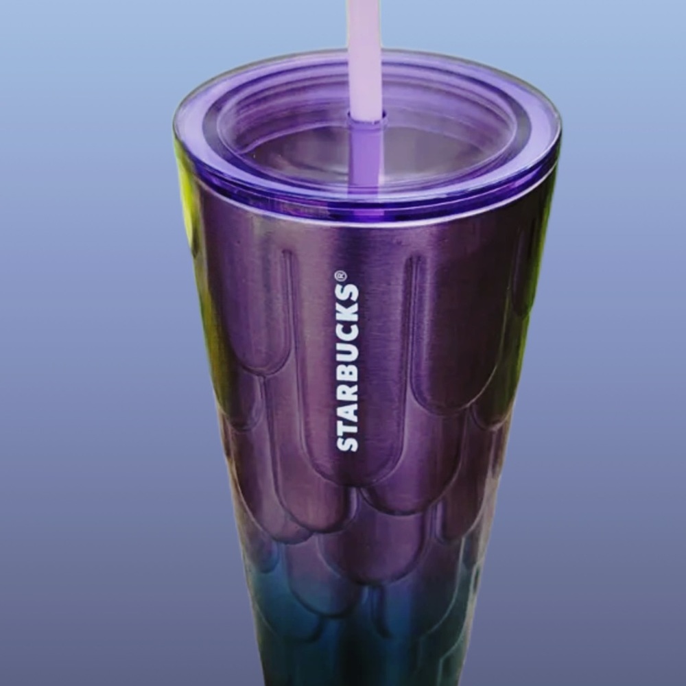 "Brand New" 2023 Starbucks Spring Purple/Teal Mermaid Scales Stainless Tumbler